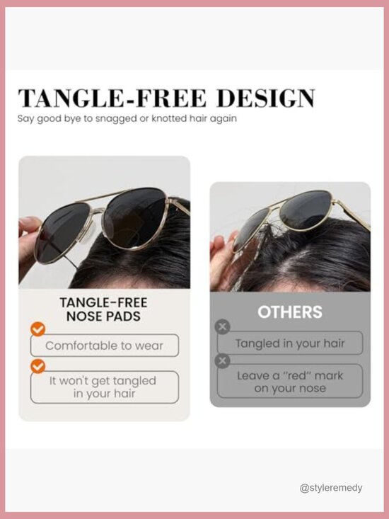 Polarized Aviator Sunglasses with UV Protection and Tangle-Free Design main image 6